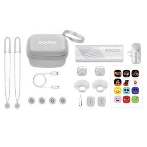 Godox Cube-SC Kit2 Alb, Sistem microfon wireless 2.4 GHz, USB-C