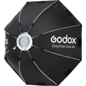 Godox EazyFlow Foldable Octa 90 Bowens Softbox montat pe echipament de studio