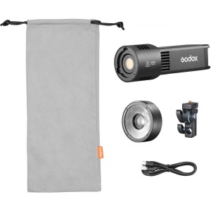 Lumină LED video bicoloră Godox RS100Bi cu reflector lentilă și afișaj color