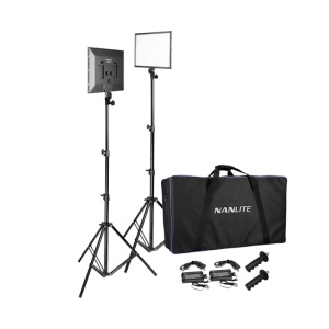 Kit 2 Panouri LED Nanlite LumiPad 25 Bi-Color, 3200-5600K, cu stative