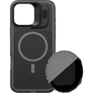 Kit PolarPro LiteChaser iPhone 16 Pro Max: BaseCase Black + Filtru VND 3-5