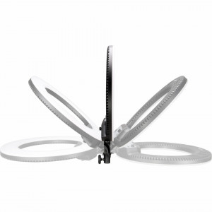 Ilustrare a unghiurilor de înclinare pentru lampa circulară LED Nanlite Halo 18 Bi-Color