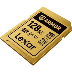 Lexar ARMOR GOLD 128GB, SDXC UHS-II, R280W205, V60, U3, IP68 - Card de Memorie