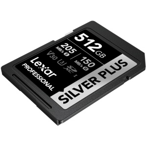 Lexar Silver Plus 512GB, SDXC UHS-I, R205W150, V30, U3, 1066x - Card de Memorie