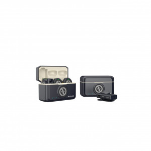 Microfon lavaliera wireless Hollyland Lark M2 Combo (USB-C, Lightning, Camera), 48KHz 24Bit, 300m, Light Charcoal