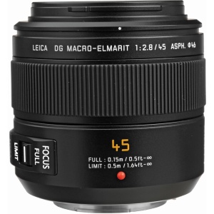 Panasonic Leica DG Macro-Elmarit 45mm f2.8 ASPH. MEGA O.I.S., Obiectiv telefoto cu MFT-mount