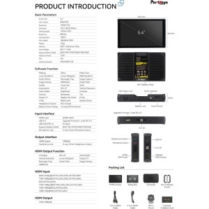 PORTKEYS PT5 III 5", Monitor on-camera 4k, HDMI, touchscreen, 800 cd/m²