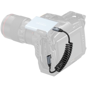 SmallRig 4792, Cablu USB-C 3.2 Gen 2x2, drept la unghi drept, spiralat, 35cm