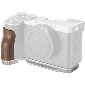 SmallRig 4796, Placa de montare L cu maner din lemn pentru Sony Alpha 7C II / Alpha 7CR