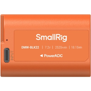SmallRig 4979, Acumulator DMW-BLK22 - 2520mAh pentru Panasonic, Orange