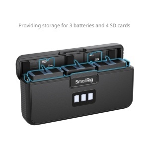 SmallRig 5418, Statie de incarcare 3 acumulatori pentru GoPro HERO 9/10/11/12