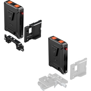 Placa adaptor inteligenta pentru baterii V-Mount SmallRig 5881 cu clema dubla pentru tije de 15 mm