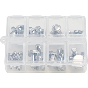 Set de suruburi din otel inoxidabil SmallRig 6389 depozitate in cutie de plastic transparenta