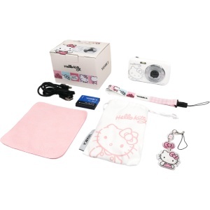 YASHICA x Hello Kitty DZ-100 , Camera digitala Alba, 8 MP, zoom 8x, F2.2, 3.6mm