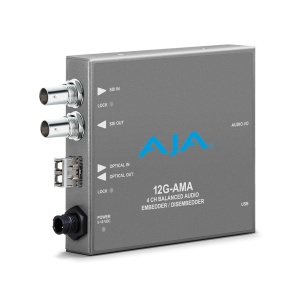 AJA 12G-AMA-T, Audio Embedder/Disembedder, 12G-SDI cu LC Fiber Transmitter