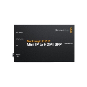 Convertor video IP compact Blackmagic 2110 IP Mini IP to HDMI SFP cu indicator led input lock si port hdmi out