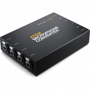 Convertor audio profesional Blackmagic Design ATEM Microphone Converter cu 4 intrări analogice combo XLR si TRS line mic