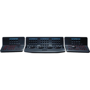 Consola de colorizare profesionala Blackmagic Design DaVinci Resolve Advanced Panel cu trei suprafete de control si tastatura glisanta