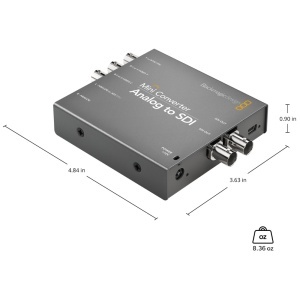 Convertor video analogic la digital Blackmagic Design Mini Converter Analog to SDI cu diagrame porturi si intrari BNC