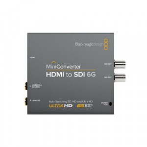 Convertor video profesional Blackmagic Design Mini Converter HDMI to SDI 6G cu intrări audio independente jack si ieșiri duale SDI