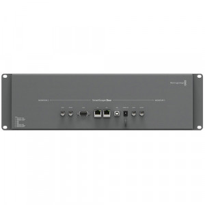 Monitor dublu de rack Blackmagic Design SmartScope Duo 4K cu afisaj waveform si conexiuni 6G-SDI pe panoul din spate