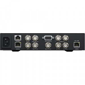 Convertor Blackmagic Design Studio Converter panou frontal cu ecran LCD si panou spate cu conexiuni BNC si porturi Ethernet