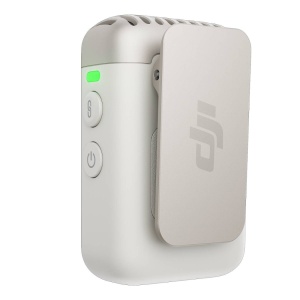 DJI Mic 2, TX 2.4 GHz, Transmitator/Recorder Clip-On, cu microfon incorporat, Alb