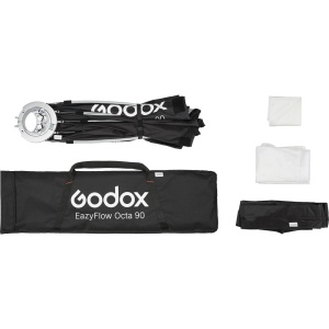 Godox EazyFlow Foldable Octa 90 Bowens Softbox montat pe echipament de studio