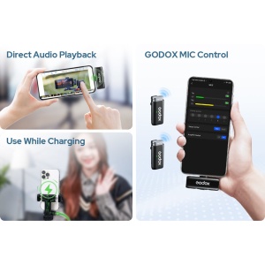 Godox WES1 Kit1, Sistem microfon wireless 2.4 GHz, pentru dispozitive iOS