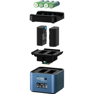 Hahnel ProCUBE 3, Incarcator dublu Panasonic DMW-BLC12, BLF19, BLJ31 si BLK22