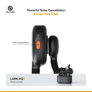 Hollyland Lark M2S Ultimate Combo, Sistem microfon wireless, 2 persoane, 2.4 GHz, culoare Space Gray