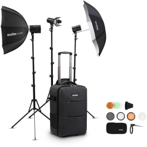 Kit Godox AD-K1 cu Flash AD300Pro, 2x AD100Pro, Stativa, Modificatoare si Geanta Troller
