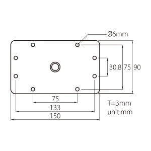 Kupo KS-047 Baby Receiver, Placa pentru montare pe perete, receptor 5/8"