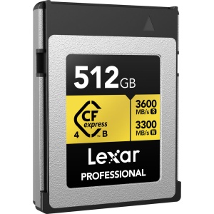 Lexar CFexpress 4.0 PRO Type B, Card de Memorie 512 GB, Gold Series R3600W3300 mbs