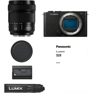 Lumix S9 Crimson Jet Black 24.2 MP, Kit Camera Mirrorless + Lumix S 28-200mm F4-7.1 Macro O.I.S