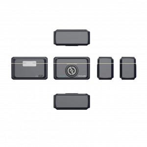 Microfon lavaliera wireless Hollyland Lark M2 Combo (USB-C, Lightning, Camera), 48KHz 24Bit, 300m, Light Charcoal