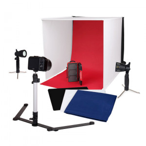 Mini-Studio foto portabil Caruba cu lămpi LED separate 60x60x60cm - PFSL-6060