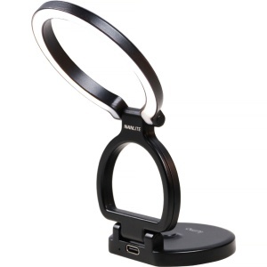 Nanlite Lumo Black, Ring light Bi-Color si suport telefon MagSafe