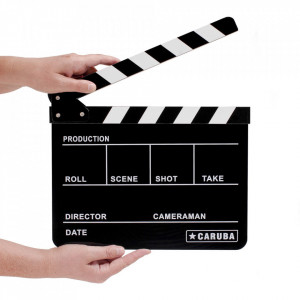 Professional Director Clapper Caruba, Negru/Alb