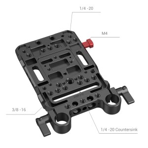 3016 V Mount Batterij Plaat met Dubbele 15mm Staafklem
