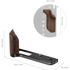 SmallRig 5266, Placa de montare in forma de L cu maner din lemn pentru FUJIFILM GFX100RF Negru