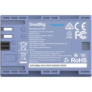 SmallRig 5406 Blue, Acumulator replace pentru Canon LP-E6P