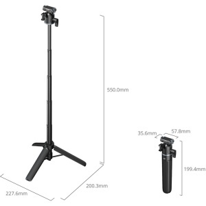 SmallRig 5435, Grip-trepied 2 in 1 pentru DJI Osmo Action 5 Pro, 4, 3