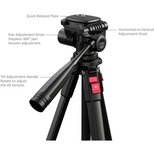 SmallRig 5474, Trepied video din aluminiu, 172cm max, sarcina 2Kg