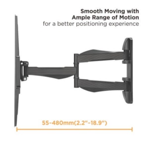 Suport TV de perete Full Motion Blackmount BM-EFM463 pentru ecrane de 37-70 inch, braț extensibil cu reglaj pentru înclinare și pivotare.