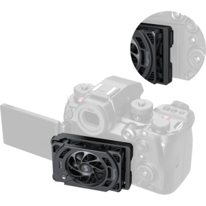 Ventilator de racire SmallRig 5875 montat pe camera Panasonic LUMIX S1 II prevenind supraincalzirea