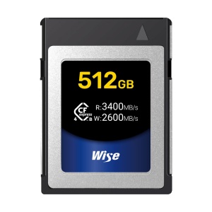 Wise Advanced CFexpress 4.0 Type B, Card de memorie 512GB, R3400/W2600 mb/s, 8K RAW