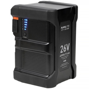 Acumulator Nanlite V-Mount, 26V, 489Wh, pentru Forza 500 II și 720, BT-V-26V489