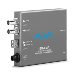 AJA 12G-AMA-R, Audio Embedder/Disembedder, 12G-SDI cu LC Fiber Receiver