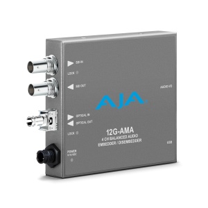 AJA 12G-AMA-T-ST, Audio Embedder/Disembedder 12G-SDI, 4-Ch Audio cu ST Fiber Transmitter